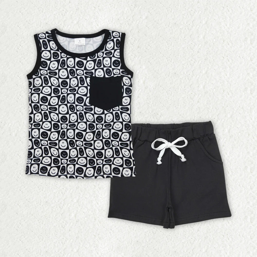 Sibling Baby Boys Sleeveless Tee Shirt Top Smiles Western Howdy Shorts Clothes Sets