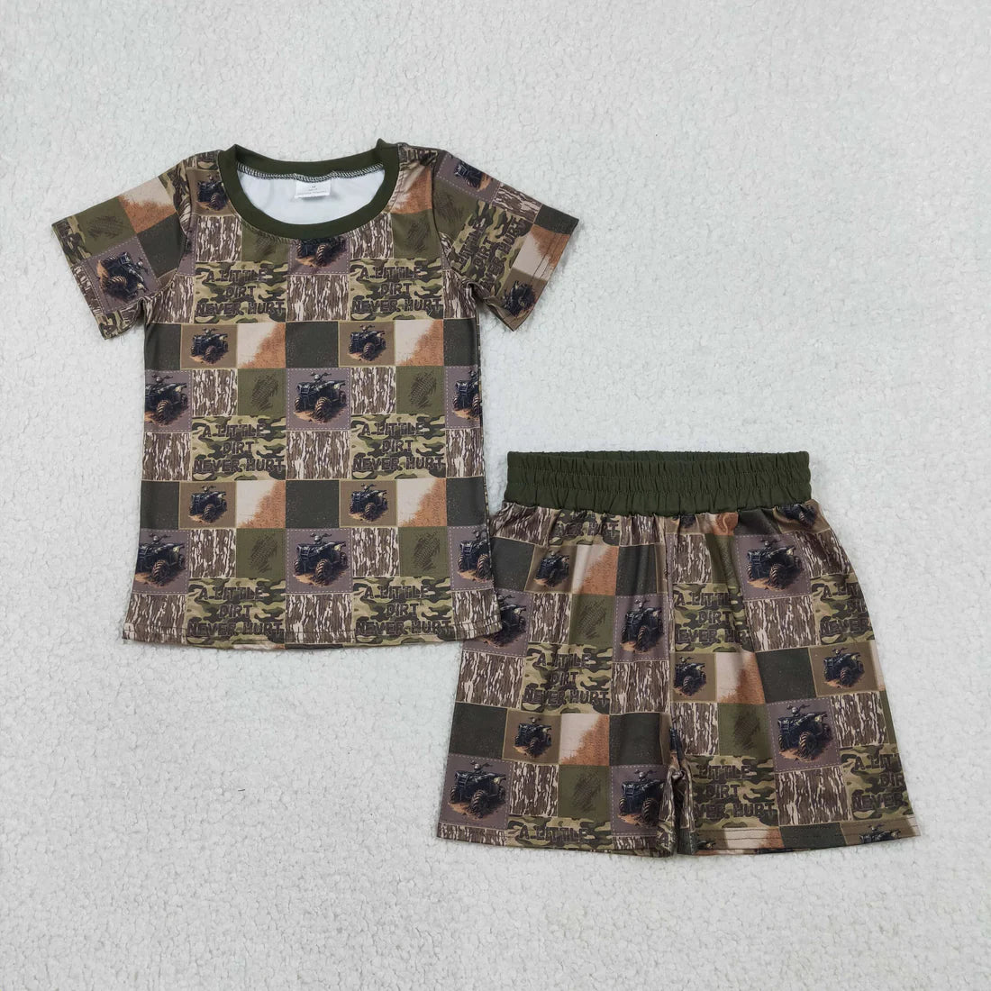 Sibling Baby Boys Deer Ducks Camo Top Pockets Short Hunting Pajamas Clothes Sets