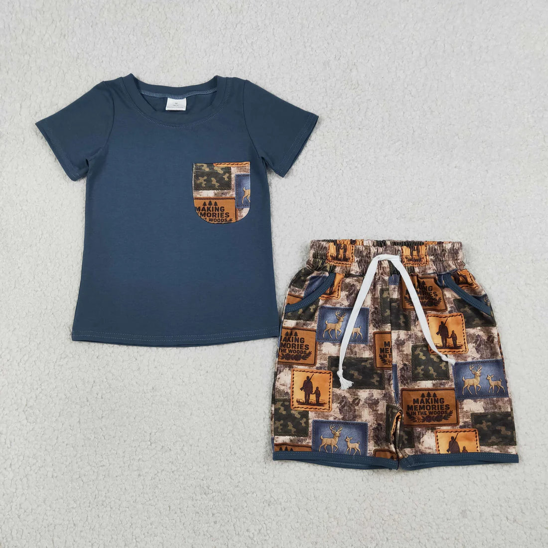 Sibling Baby Boys Short Sleeve Shirts Top Pockets Shorts Clothes Sets