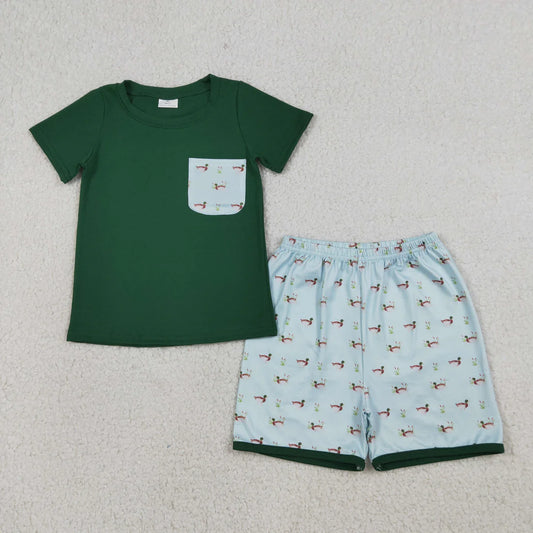 Sibling Baby Boys Short Sleeve Shirts Top Pockets Shorts Clothes Sets
