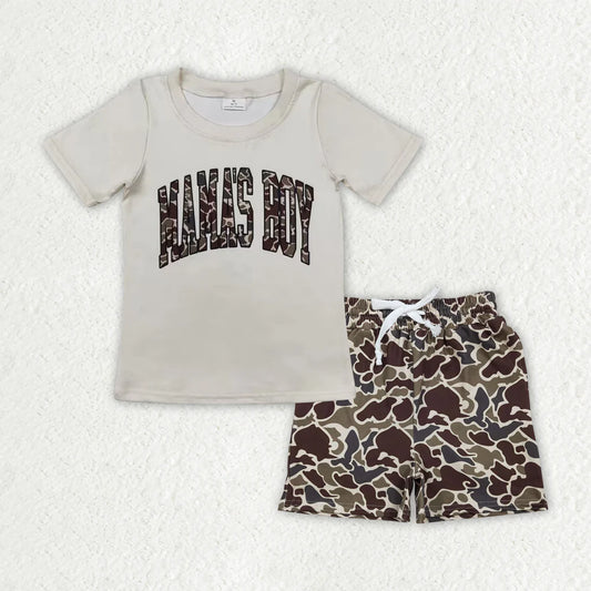 Sibling Southern Camo Mama's Boys Rad Like Dad Top Pockets Shorts Outfit