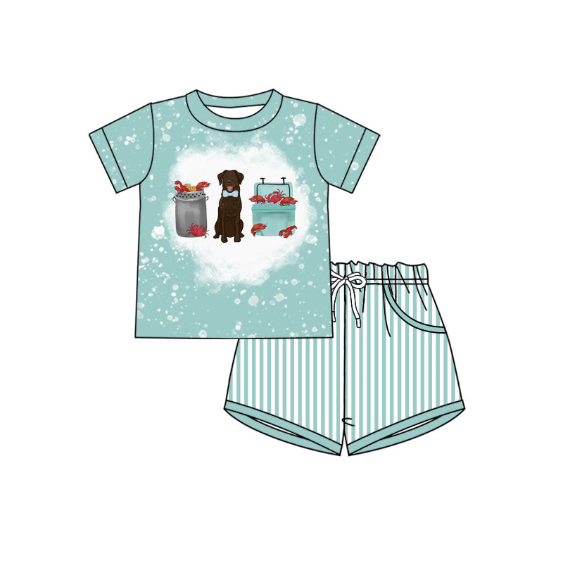 4.6 Toddler Boys Caryfish Dog Shorts Outfit Preorder