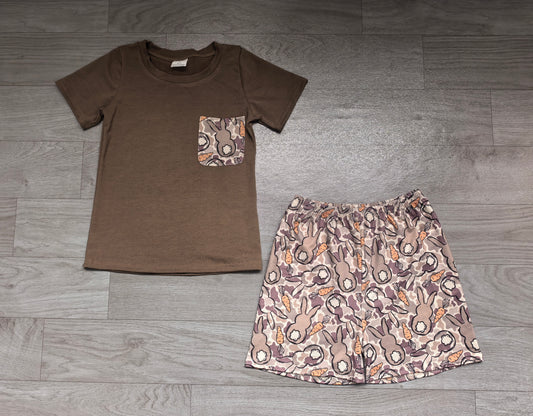 9.3 BSSO2044 Preorder Toddler Boys Easter Camo Bunny Shorts Outfit