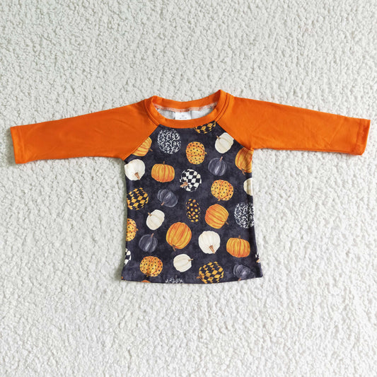 BT0024 Pumpkin Boys Raglan Sleeve T-shirts Top