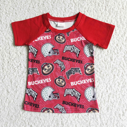 BT0028 Teams OHIO STARE Print Boys Short Sleeve Tee Shirts Top