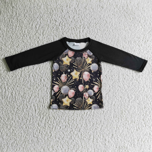 Boys Happy New Year Raglan Sleeve Top    BT0072