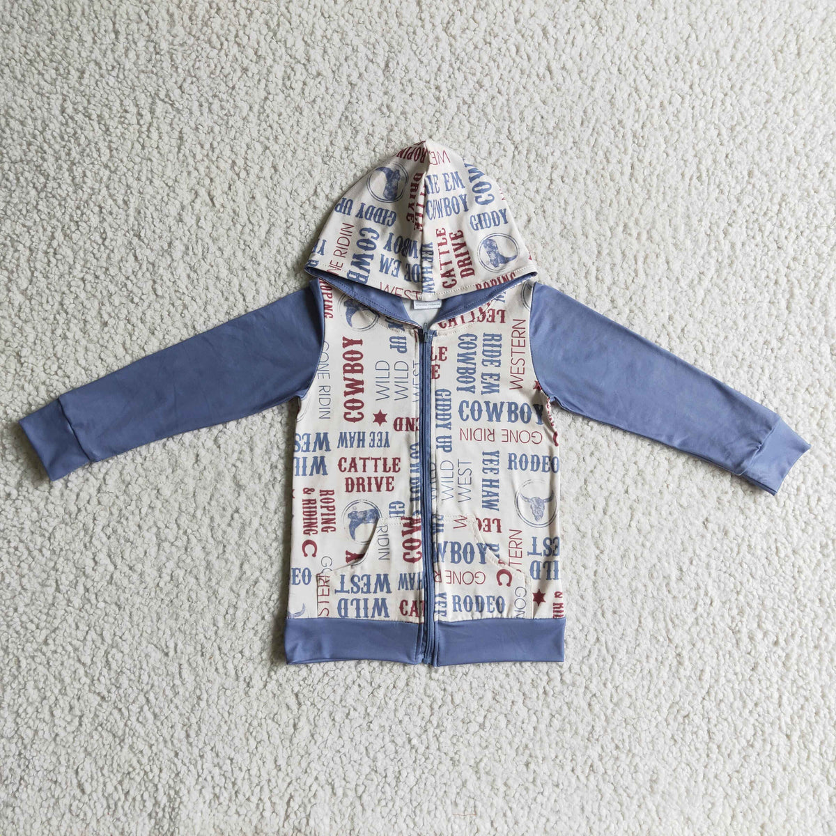Boys cowboy design hooded top     BT0084