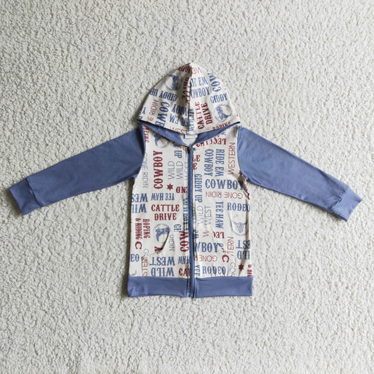 Boys cowboy design hooded top     BT0084