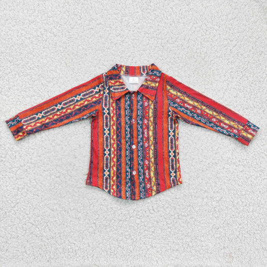 BT0131 Active Stripes Print Boys Long Sleeve Tee Shirts Top