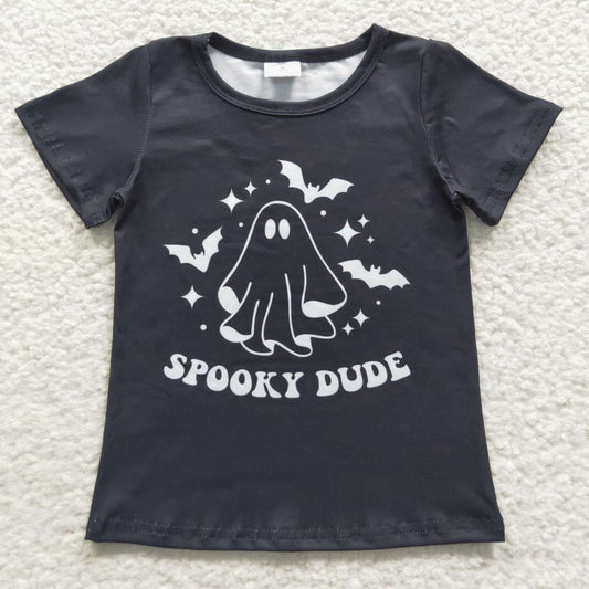 BT0247 Spooky Dude Print Boys Halloween Tee Shirts Top