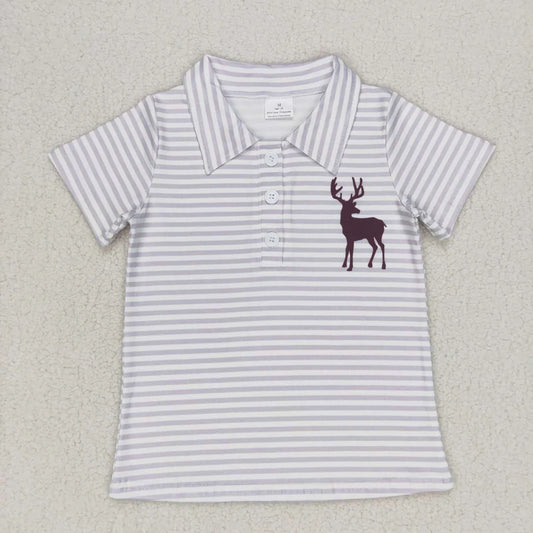 Sibling Baby Boys Western Deer Ducks Hunting Half Button Short Sleeves Polo Shirts Top