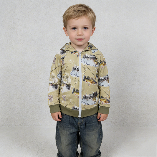 BT0346 Fishing Hunting Zipper Kids Hoodie Jacket Top