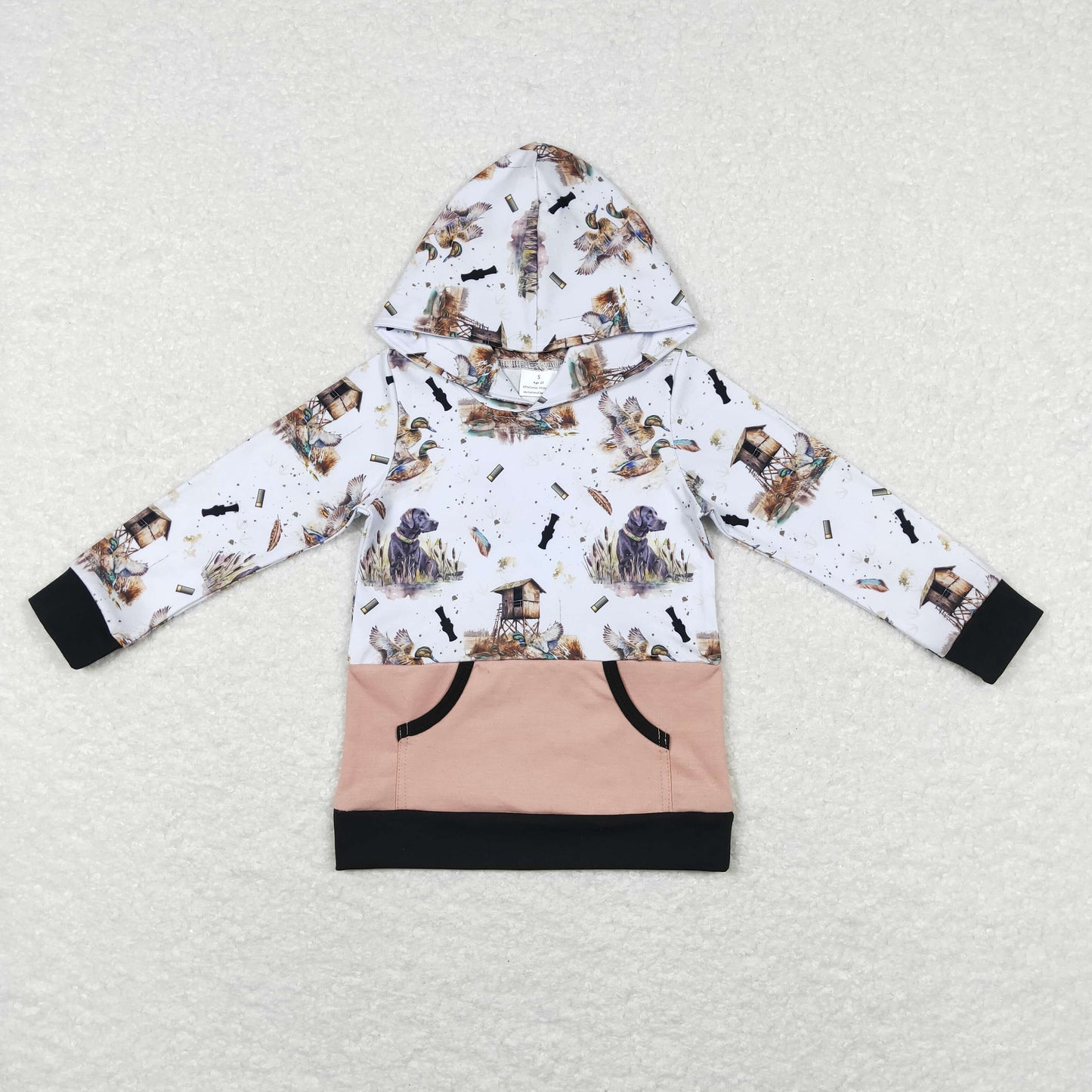 Sibling Baby Boys Long Sleeves Southern Hunting Camo Horses Zip Pockets Hoodies Top