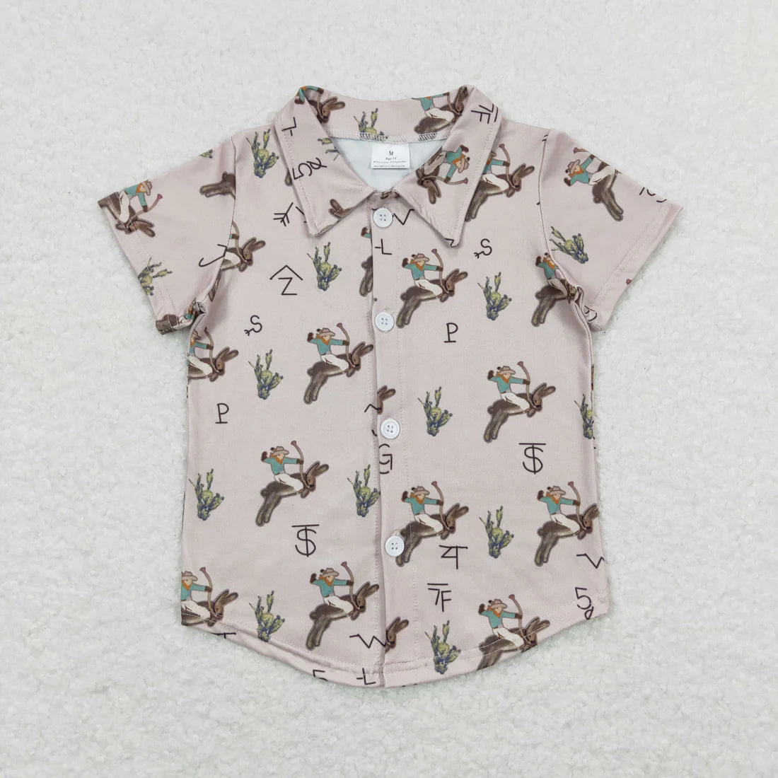 Sibling Baby Boys Short Sleeve Western Button Shirts Top