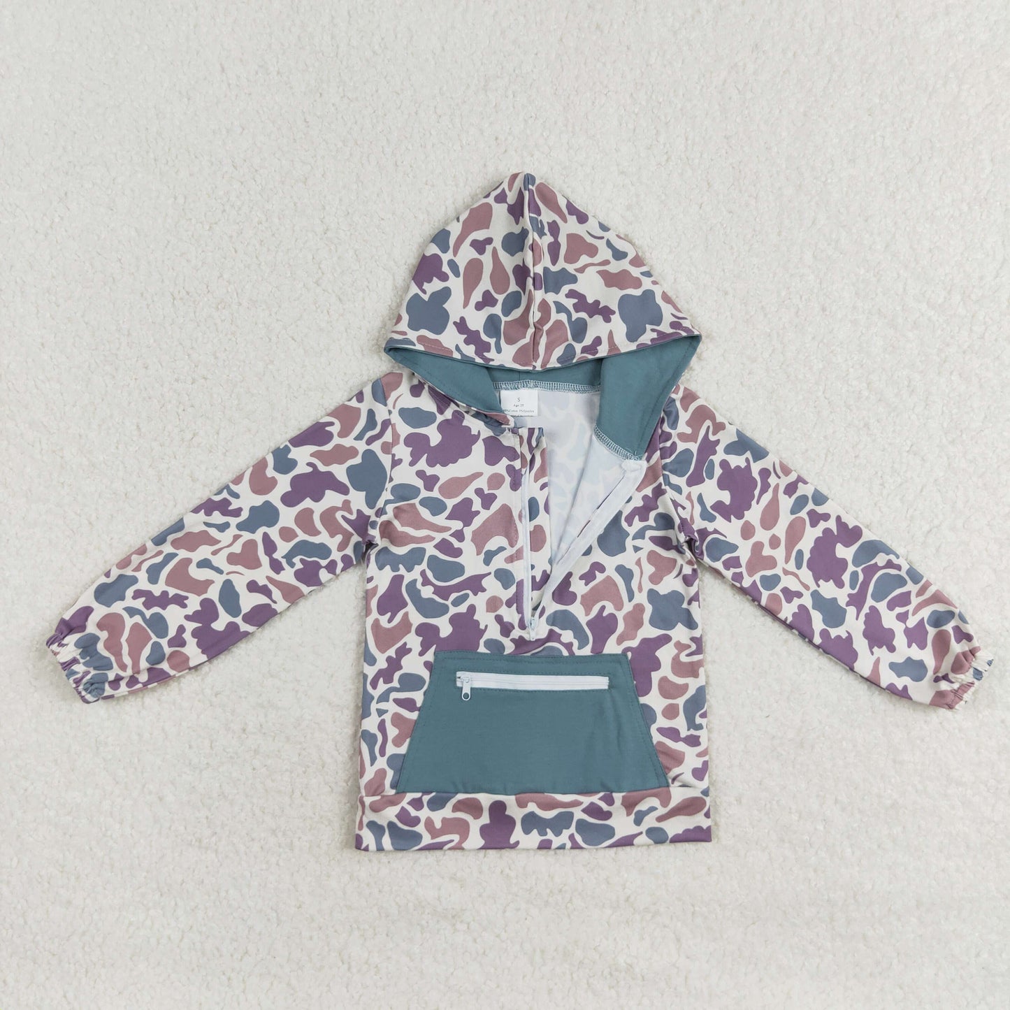 Sibling Baby Boys Girls Southern Camo Deer Hunting Pockets Zipper Hoodies Tops