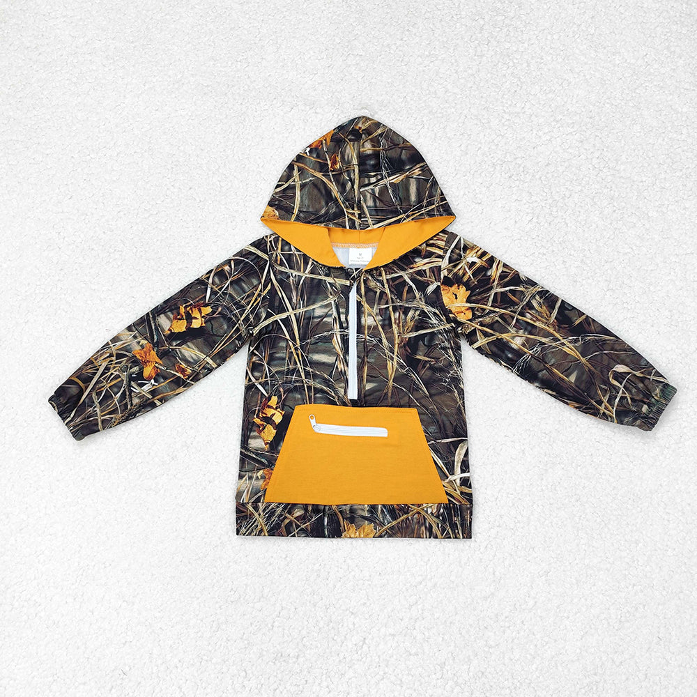 Sibling Baby Boys Girls Southern Camo Deer Hunting Pockets Zipper Hoodies Tops