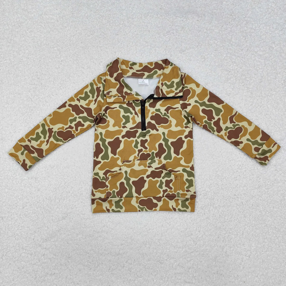 Toddler Boys Hunting Camo Long Sleeve Half Zipper Pullover Top