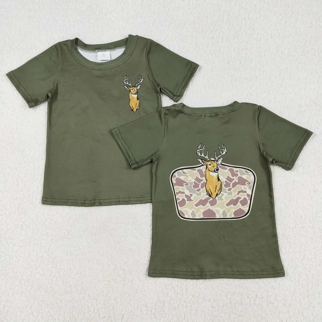Sibling Baby Boys Short Sleeves Dog Deer Ducks Western Hunting Tee Shirts Tops