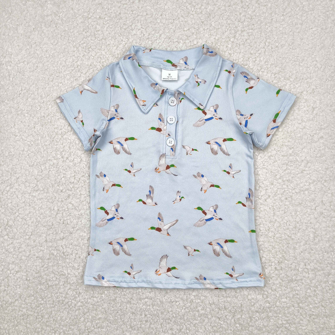 Sibling Baby Boys Western Deer Ducks Hunting Half Button Short Sleeves Polo Shirts Top