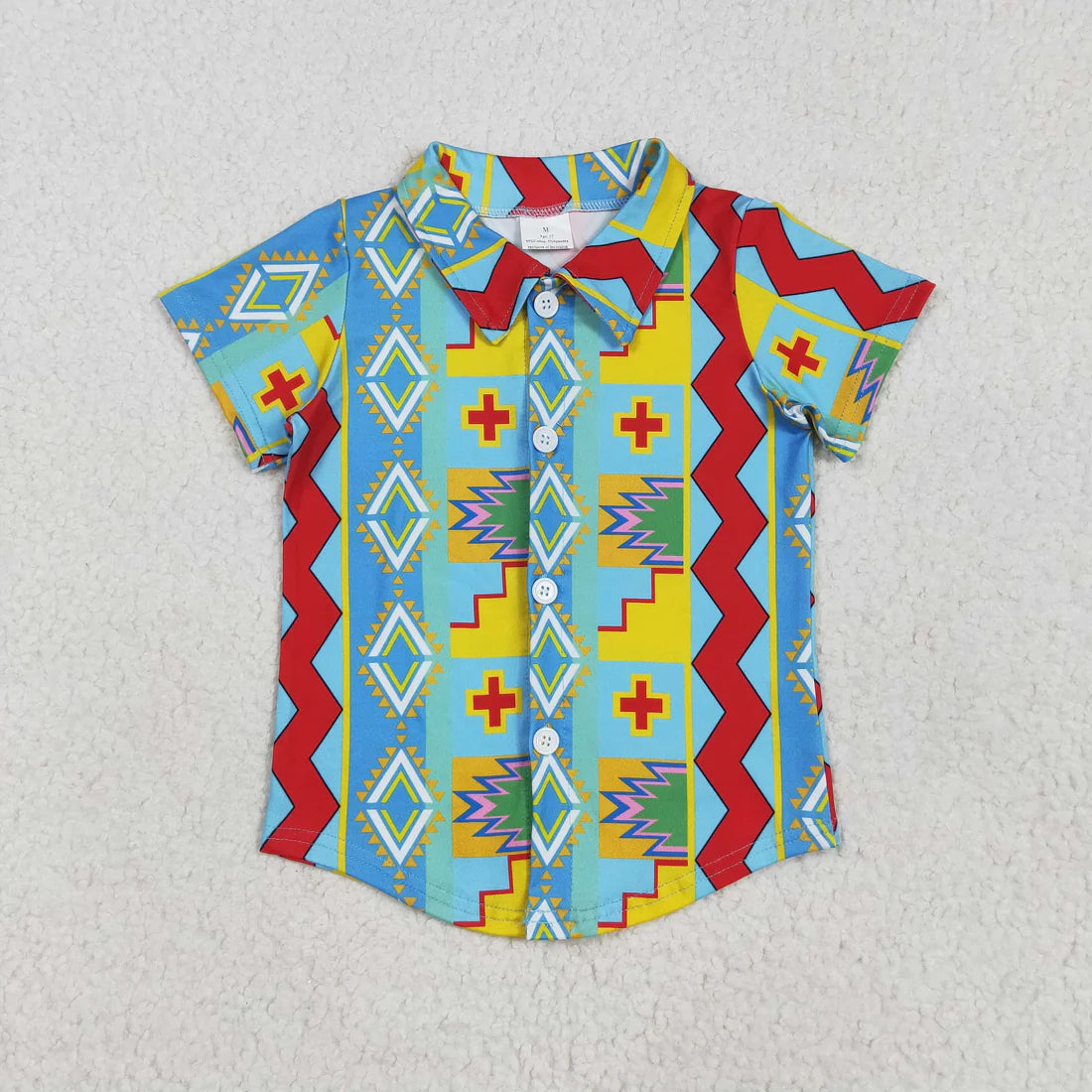 Sibling Baby Boys Short Sleeve Western Button Shirts Top