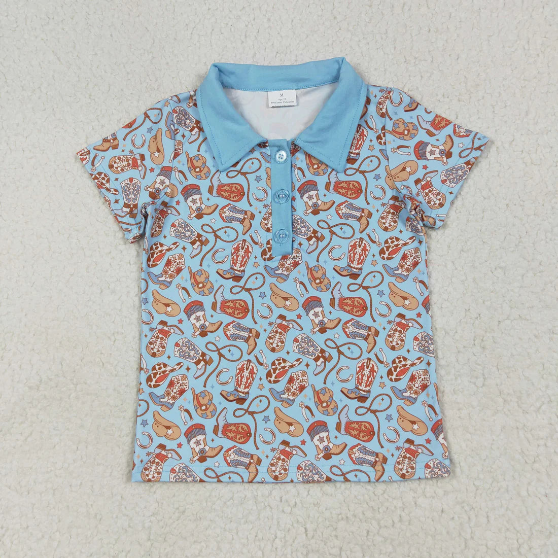 Sibling Baby Boys Western Deer Ducks Hunting Half Button Short Sleeves Polo Shirts Top