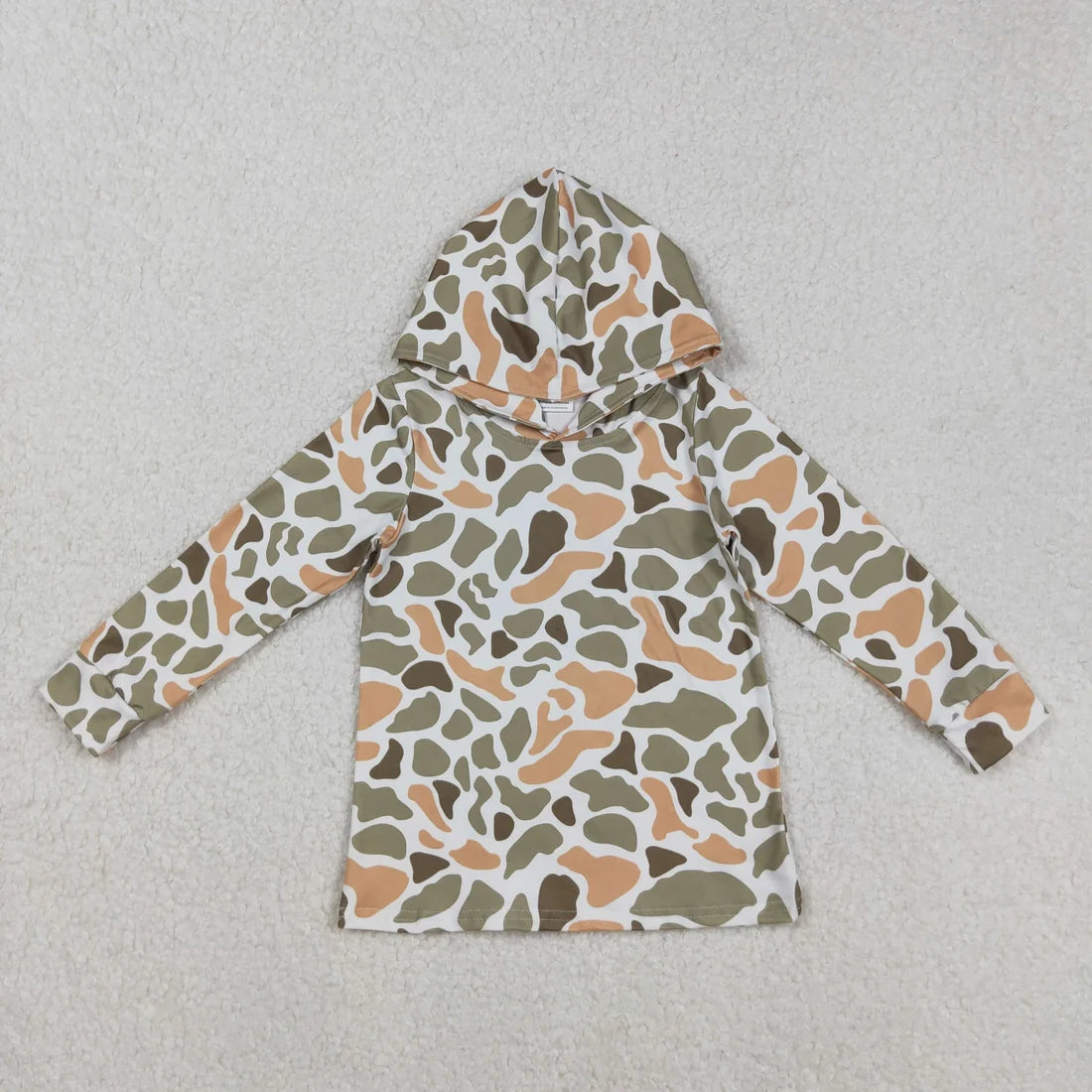 Sibling Baby Boys Hunting  Oragne Green Camo Pajama Set Zipper Romper Hoodie Top