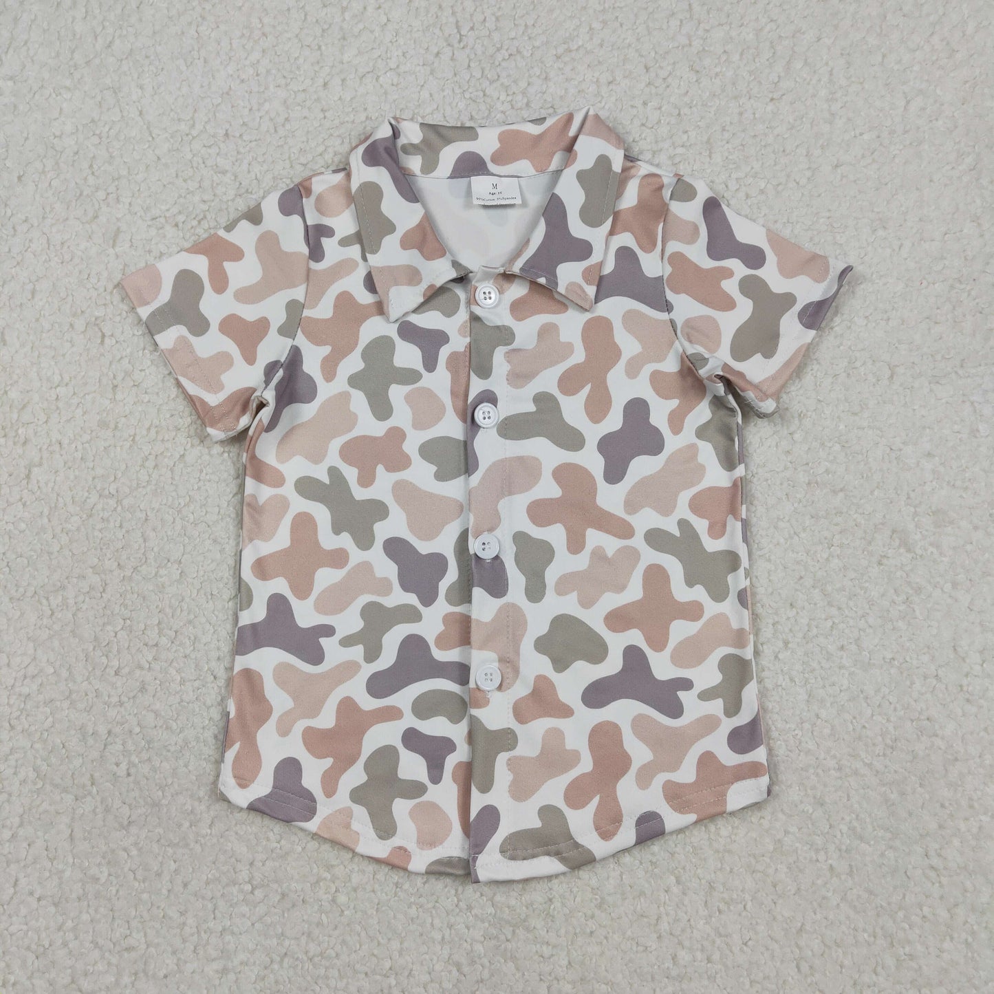 Sibling Baby Boys Short Sleeve Southern Hunting Camo Button Shirts Top