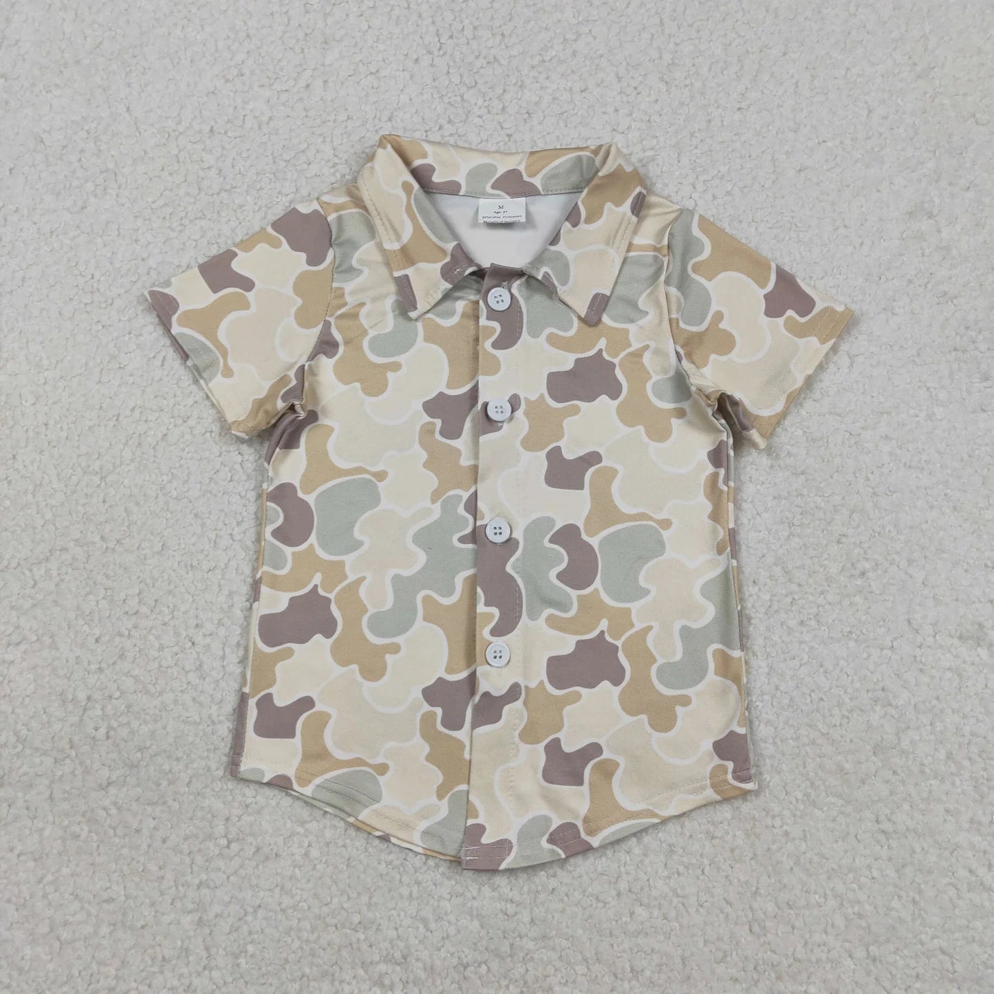 Sibling Baby Boys Short Sleeve Southern Hunting Camo Button Shirts Top