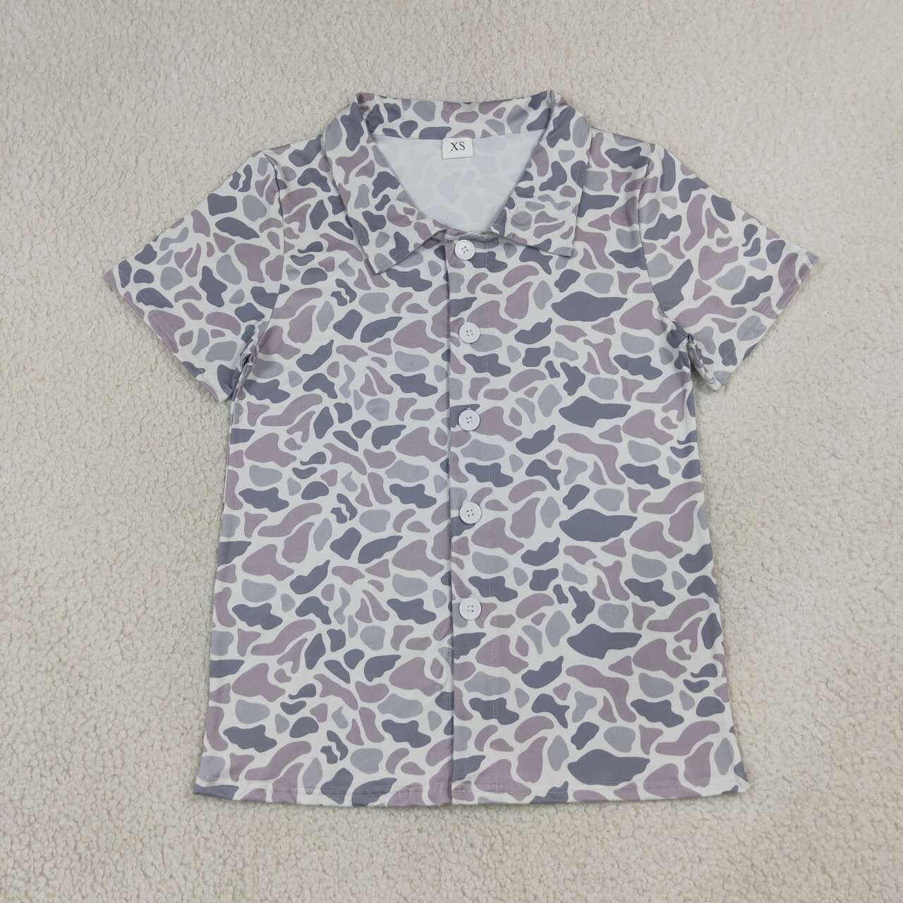 BT1609 Grey Camo Print Man Short Sleeve Tee Shirts Top