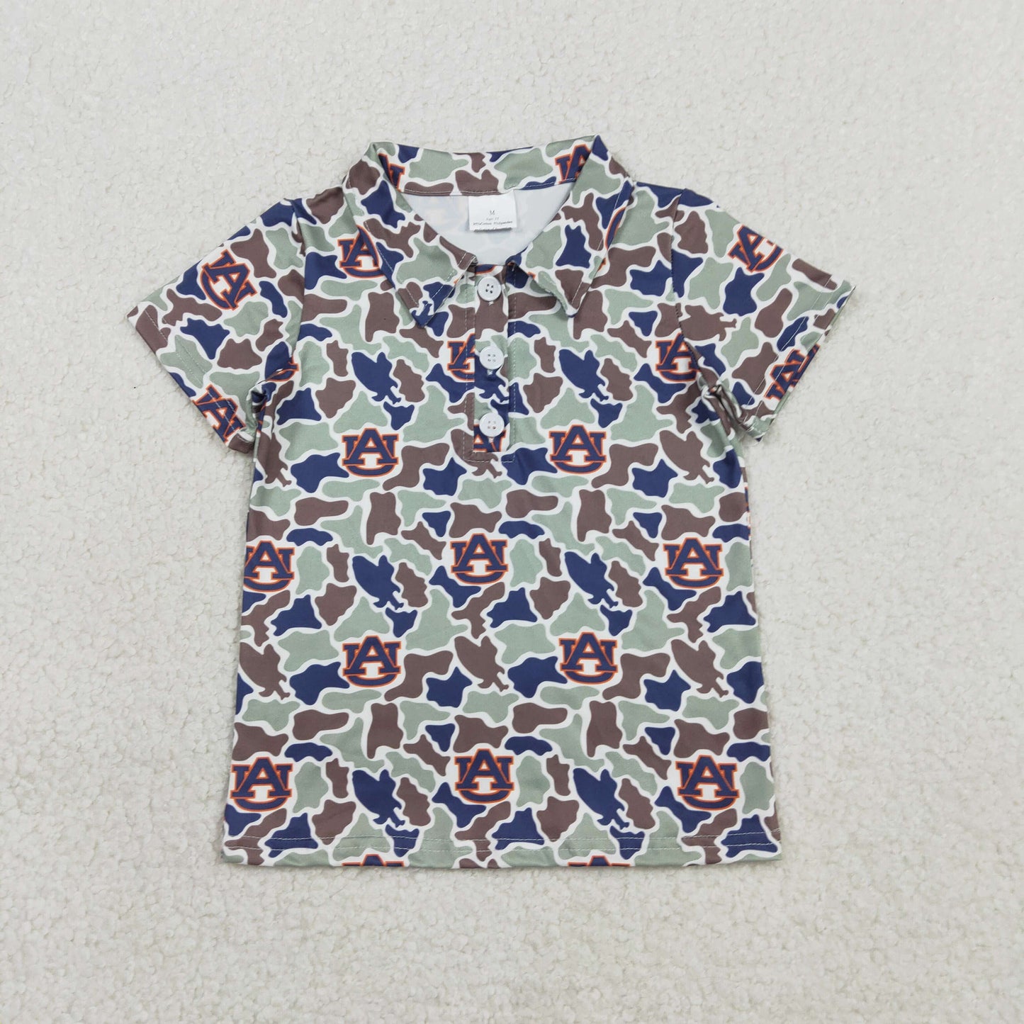 Sibling Baby Boys Short Sleeve Southern Camo Team Button Polo Shirts Top