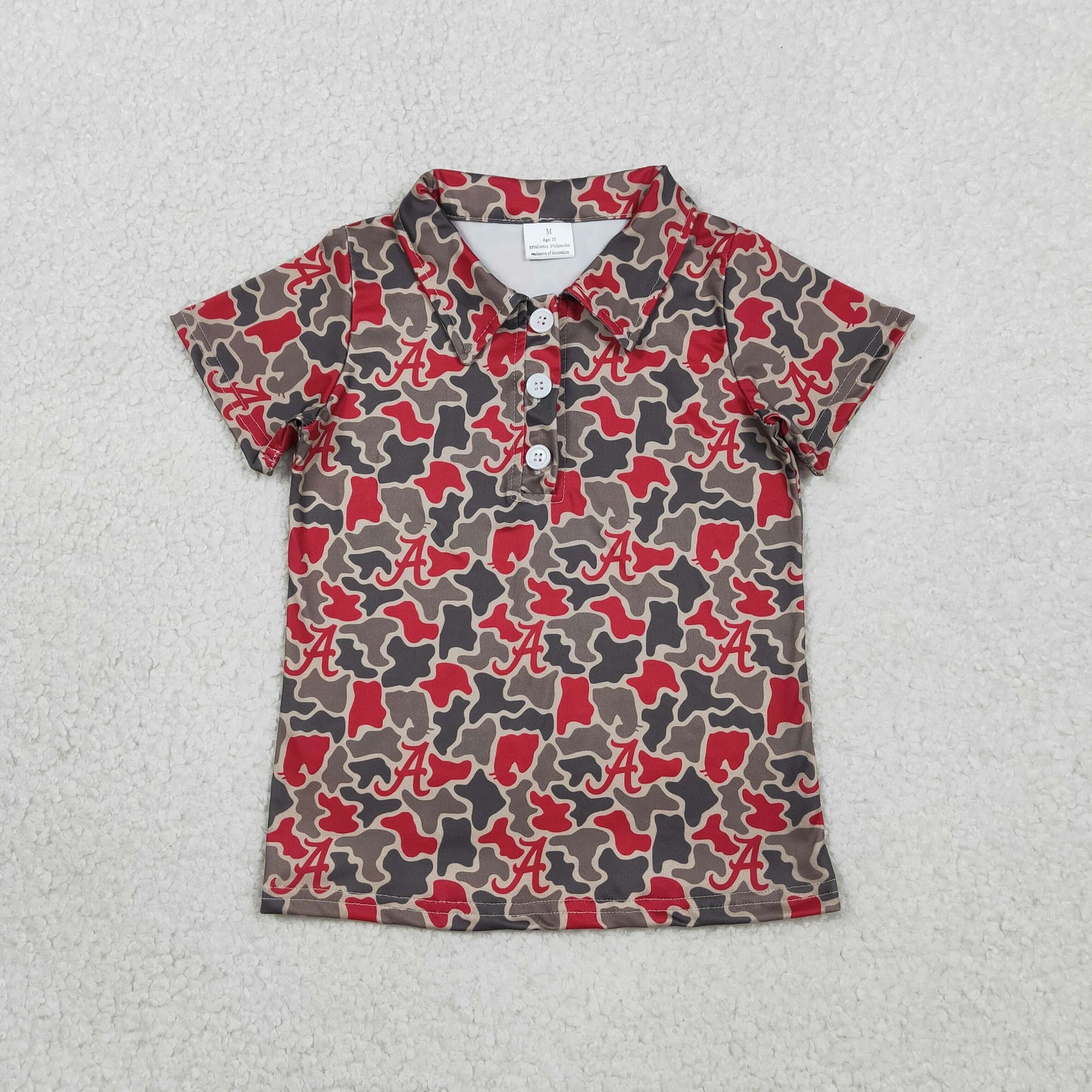 Sibling Baby Boys Short Sleeve Southern Camo Team Button Polo Shirts Top