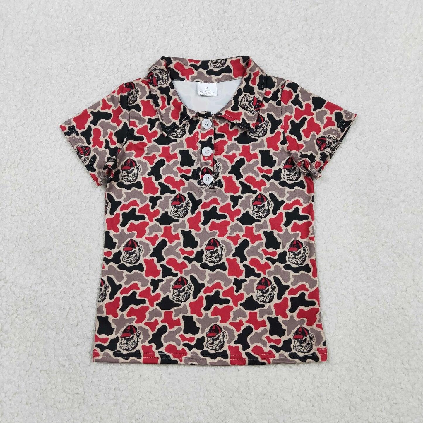 Sibling Baby Boys Short Sleeve Southern Camo Team Button Polo Shirts Top