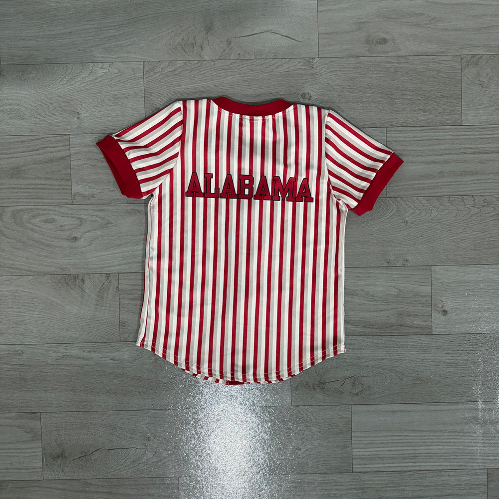 BT1746 Preorder Teams Alabama Stripes Boys Short Sleeve T-shirt Top