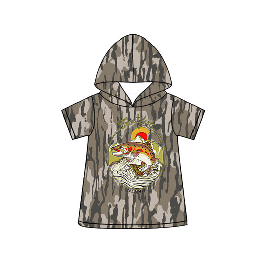 4.3 Toddler Boys Camo Duck Hunting Short Sleeve Hoodie Top Preorder