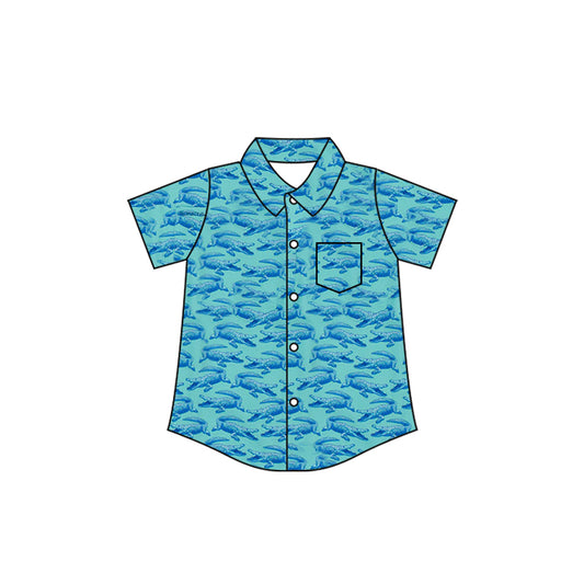 4.7 BT1780 Preorder Crocodil* Blue Print Boys Pocket Button Tee Shirts Top