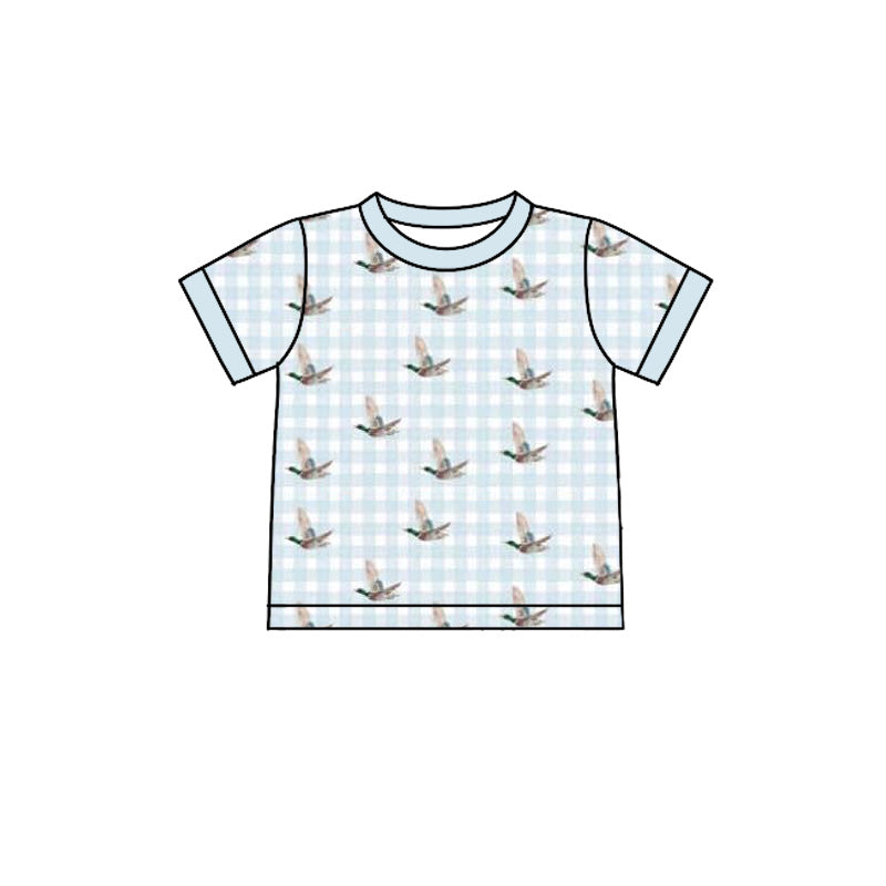 4.7 BT1782 Preorder Duck Plaid Print Boys Short Sleeve Top