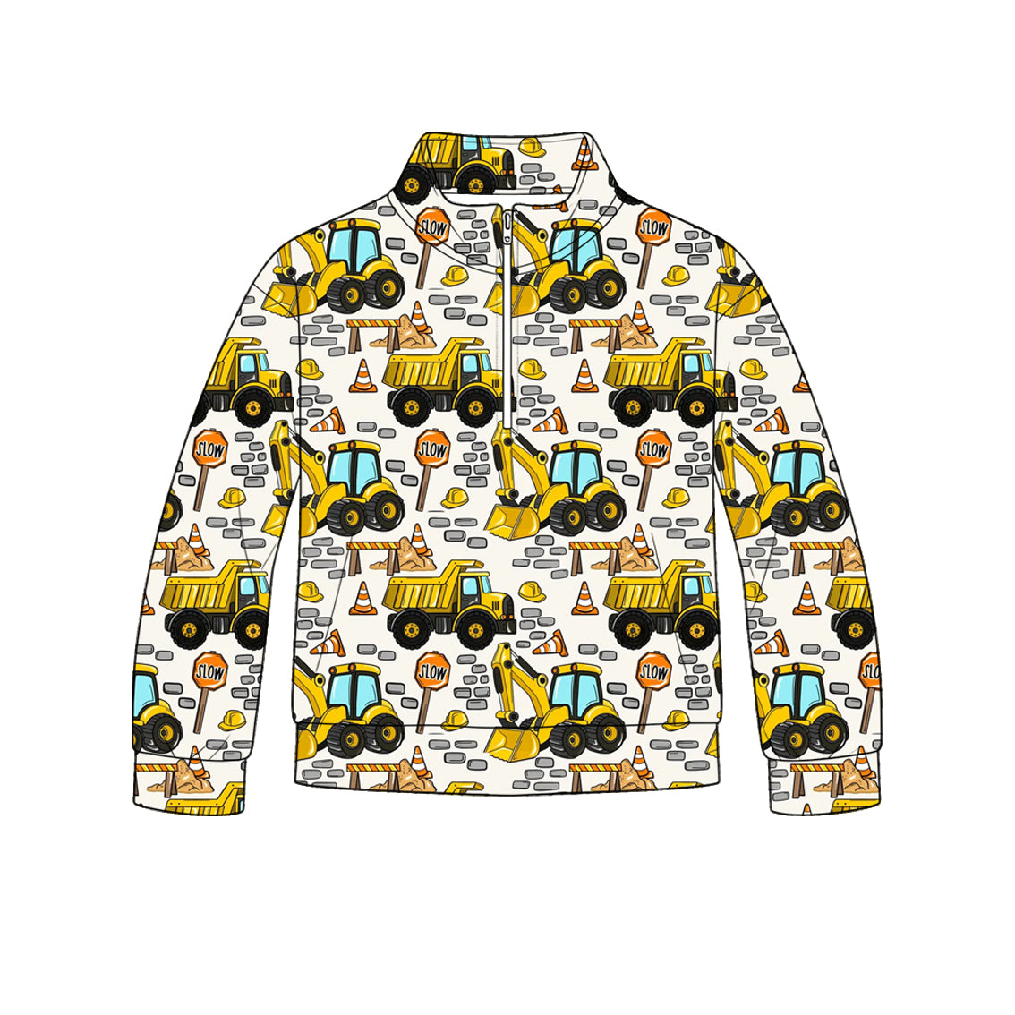 5.9 Boys Off-White Long Sleeve Quarter-Zip Pullover Preorder