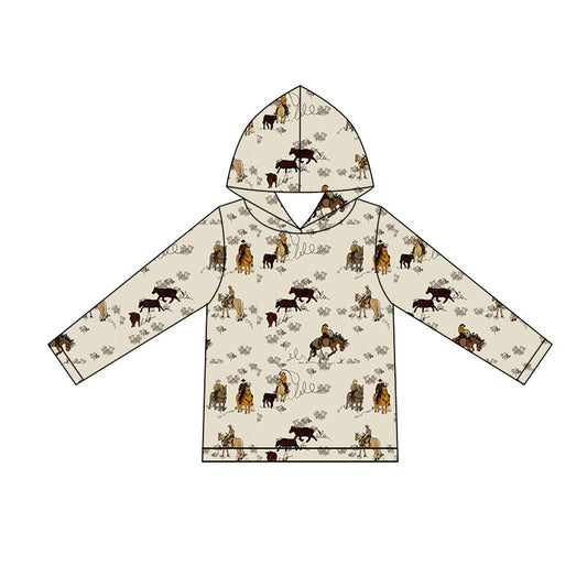 5.11 BT1843 Preorder Cowboys Print Boys Long Sleeve Hoodie Top