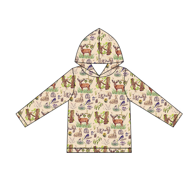 5.11 BT1845 Preorder Animals Print Boys Long Sleeve Hoodie Top