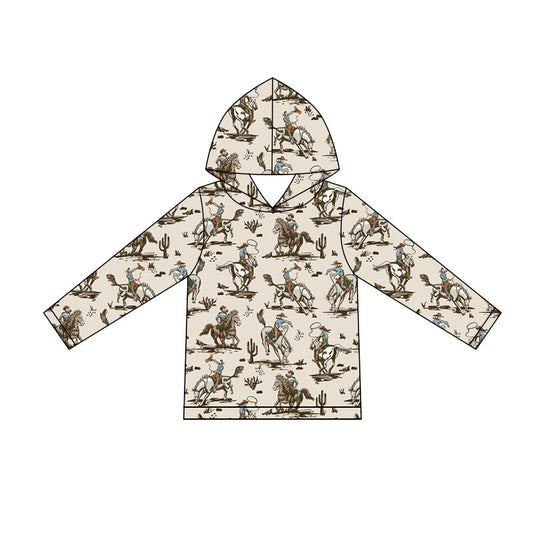 5.11 BT1846 Preorder Cowboy Cactus Print Boys Long Sleeve Hoodie Top