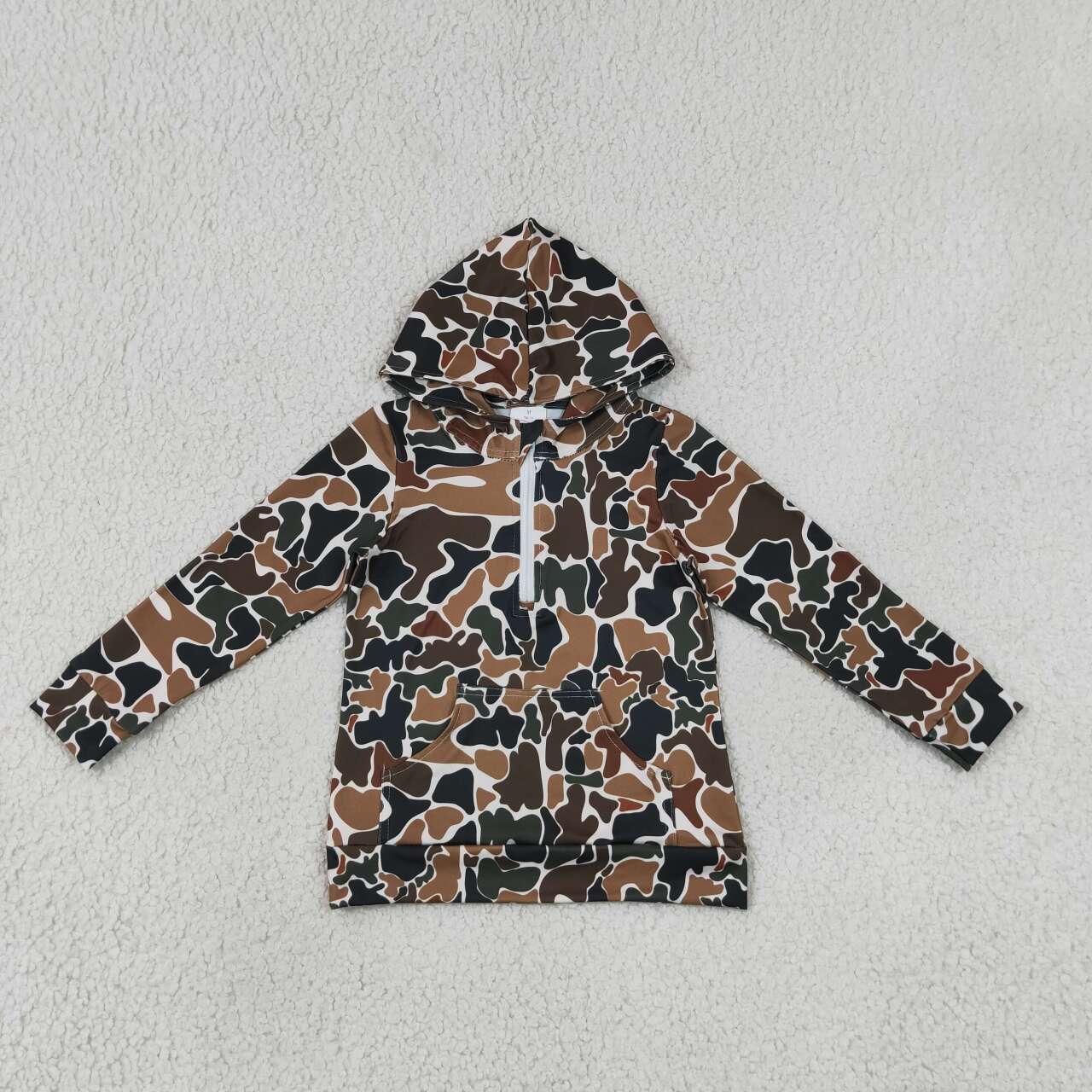 Sibling Baby Boys Hunting Camo Long Sleeve Hoodie Top with Zipper
