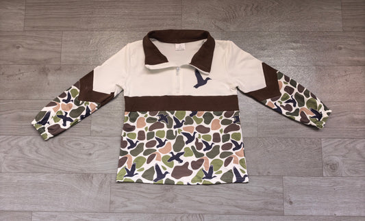 6.19 Baby Boys Camo Mallard Duck Long Sleeve Pullover Top Preorder