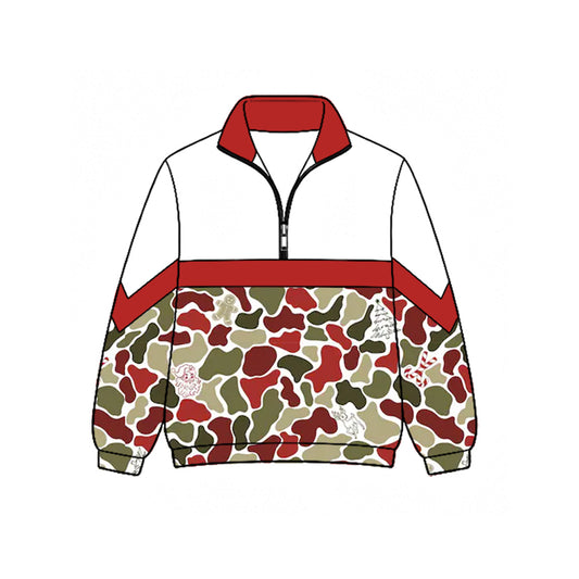 6.25 Preorder Kids Christmas Camo Half Zip Pullover