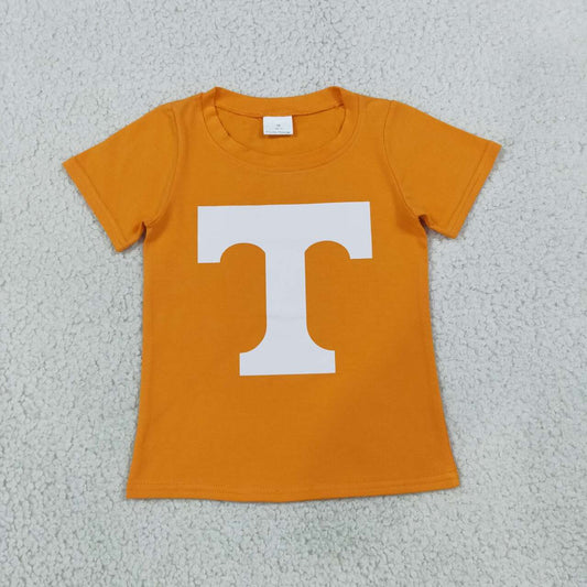 BT1881 Teams T Vinyl Orange Cotton Kids Tennessee Short Sleeve T-shirt Top