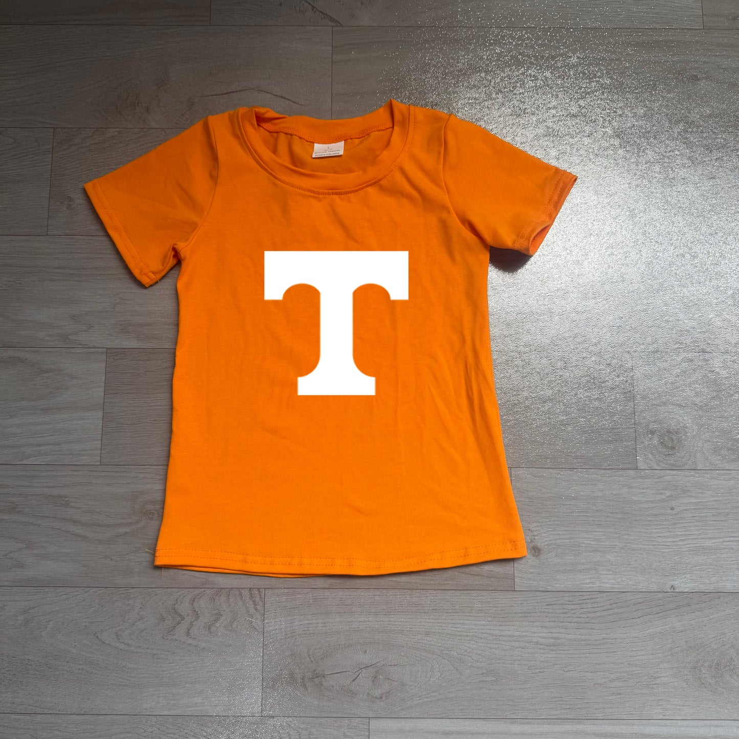 BT1881 Preorder  Baby Boys Orange Short Sleeve T Team T-shirts Top