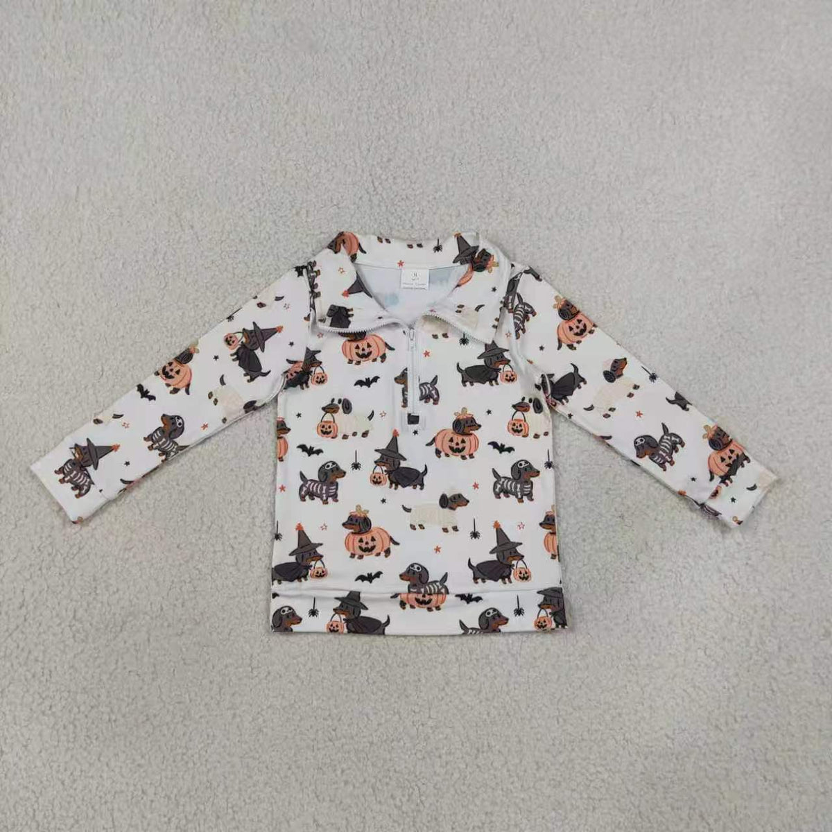Sibling Baby Boys Hallowen Pumpkin Dog Pullover Top Pajama Set and Romper