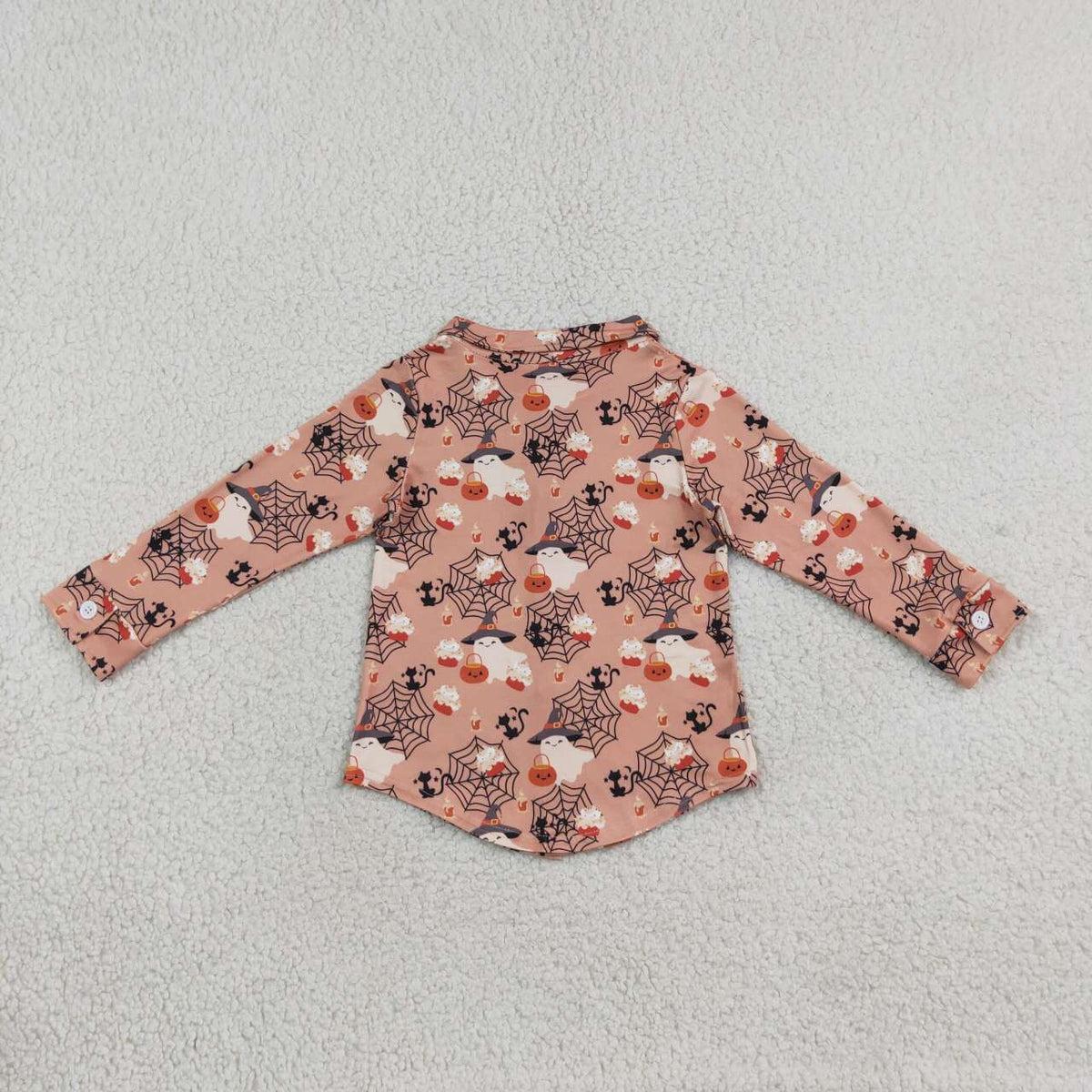 Sibling Baby Boys Ghost Pumpkin Long Sleeve Shirt Top Zipper Romper