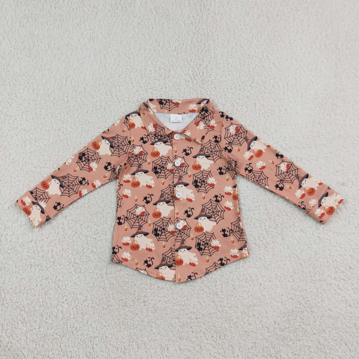Sibling Baby Boys Ghost Pumpkin Long Sleeve Shirt Top Zipper Romper