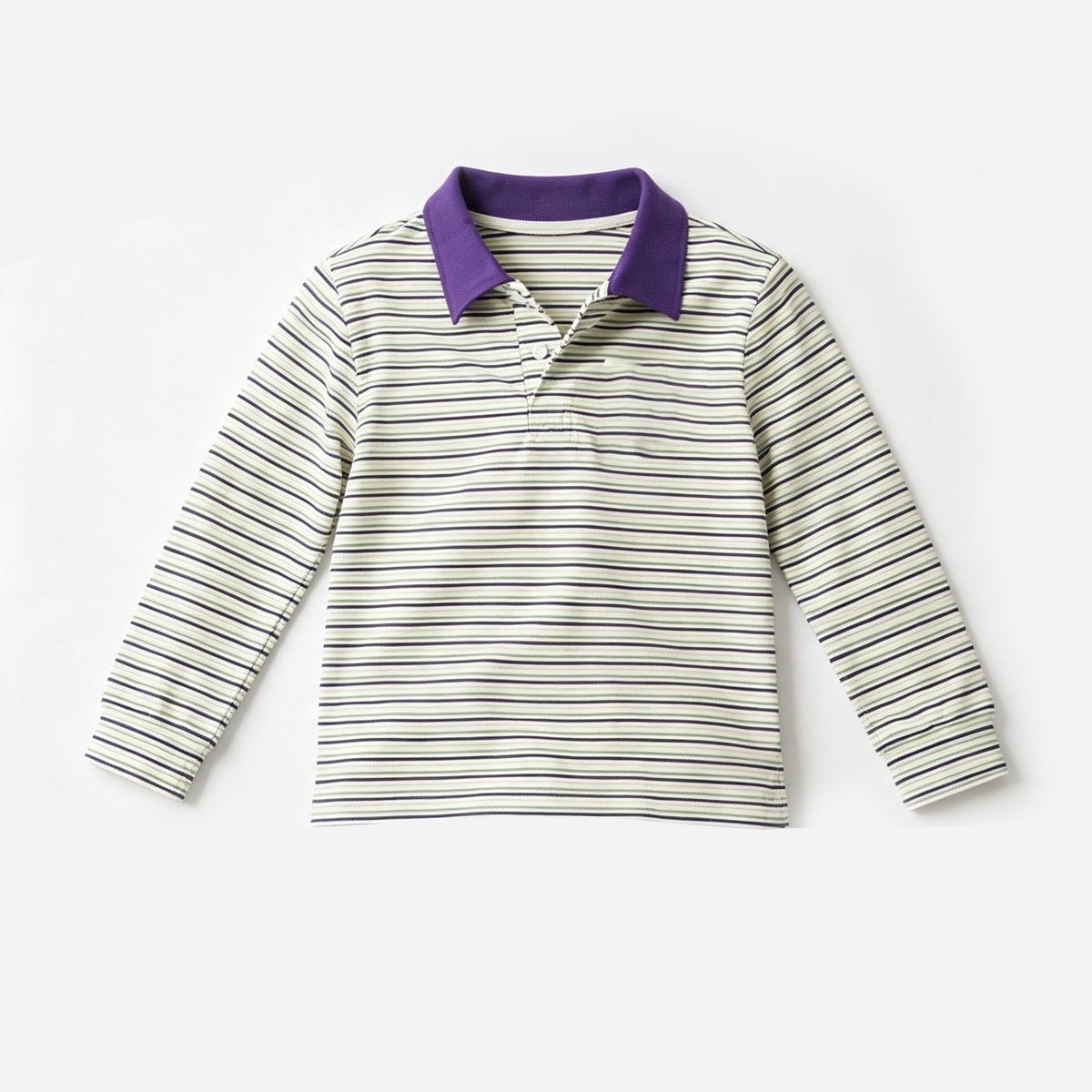8.13 BT1911 Preorder Purple Green Stripes Print Boys Mardi Gras Polo Tee Shirts Top