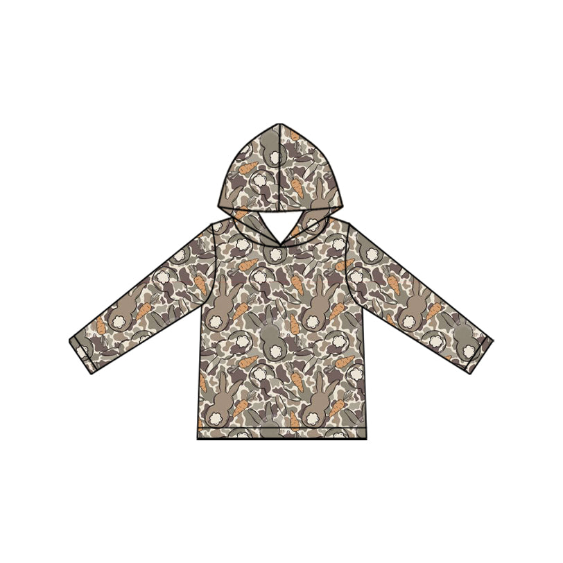 9.9 BT1965 Preorder Baby Boys Easter Camo Rabbit Long Sleeve Hoodie Top